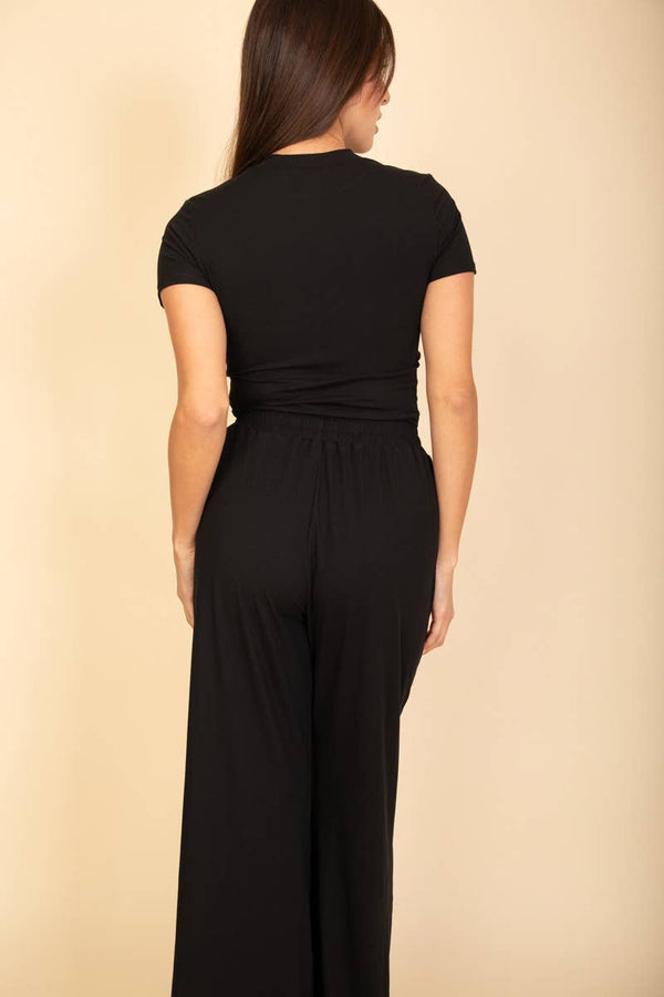 Relaxed  Wide-Leg Pants Set