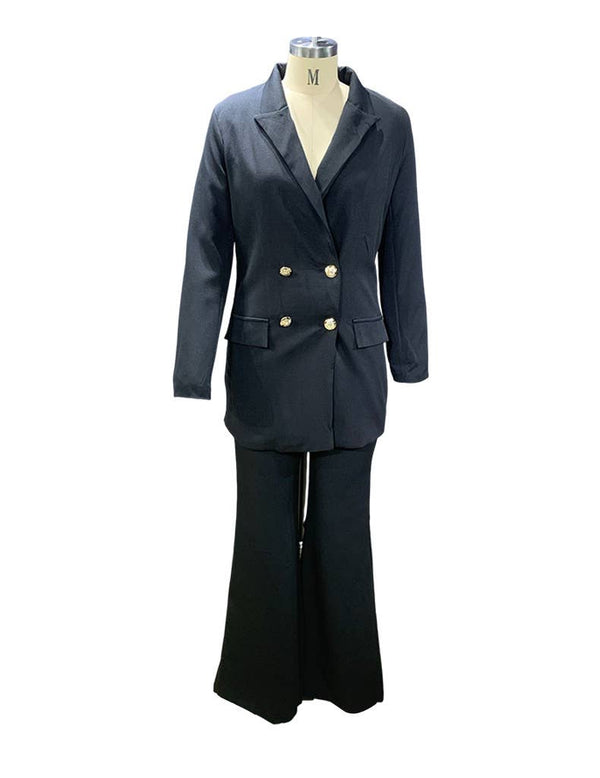 A Casual Suit Wide-Leg Pants Two-Piece Set