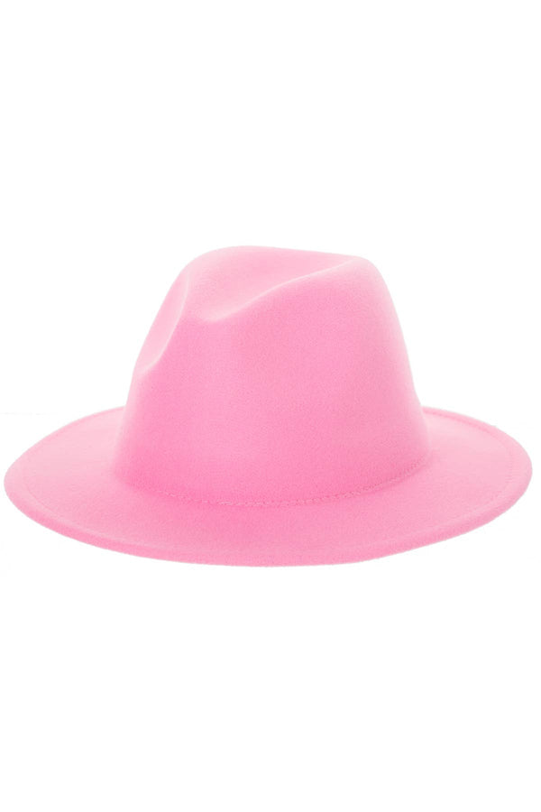 Retro Flat Fedora Hat: Baby Pink