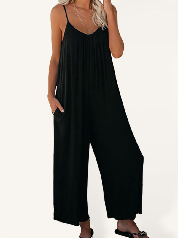 Women's Solid Color Hot Short Jumpsuit