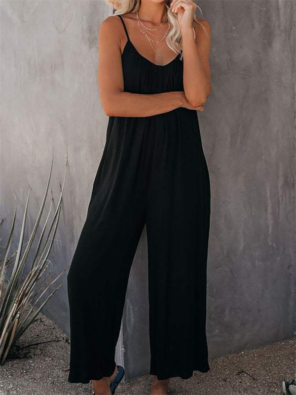 Women's Solid Color Hot Short Jumpsuit
