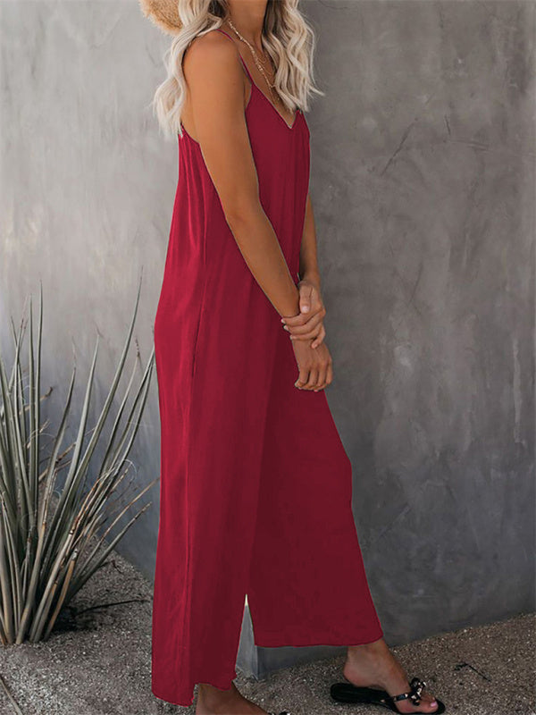 Women's Solid Color Hot Short Jumpsuit